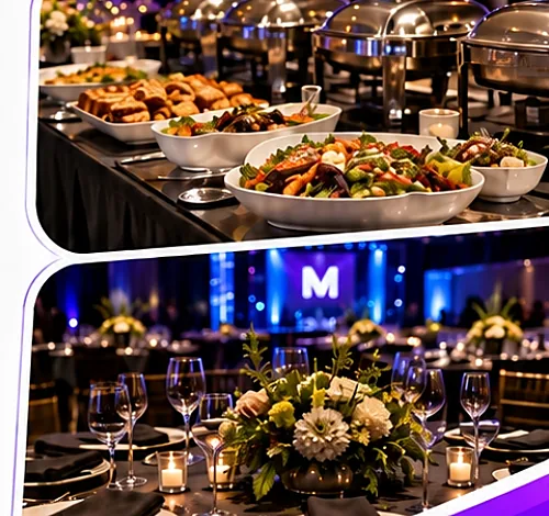Cena corporativa con montaje de catering
