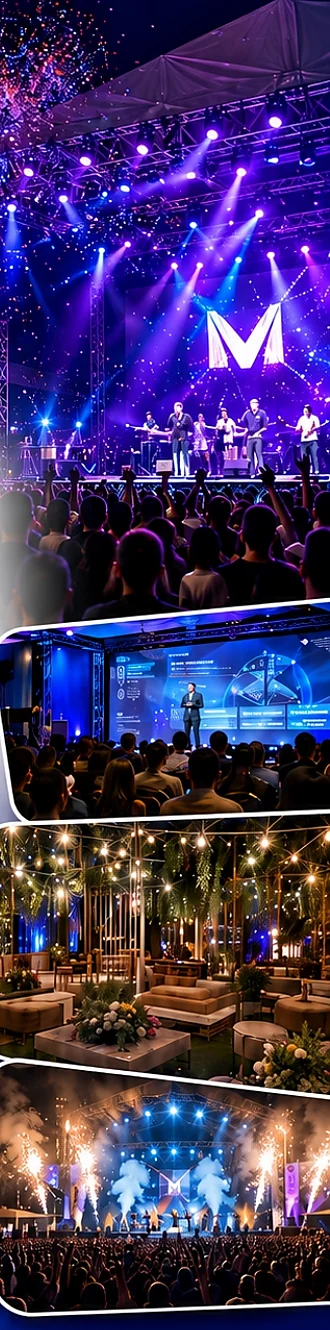 Producción integral de evento con pantallas y luces